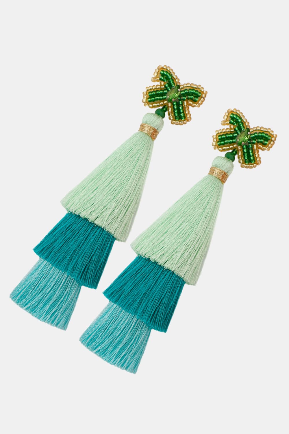 Triple-Layer Tassel Dangle Earrings