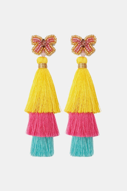 Triple-Layer Tassel Dangle Earrings