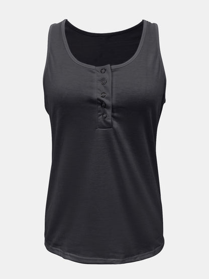 Full Size Quarter Snap Scoop Neck Tank