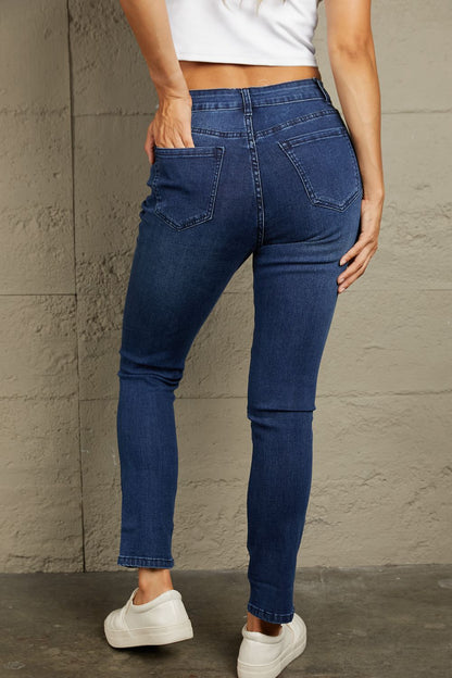 Baeful Mid-Rise Waist Distressed Skinny Jeans