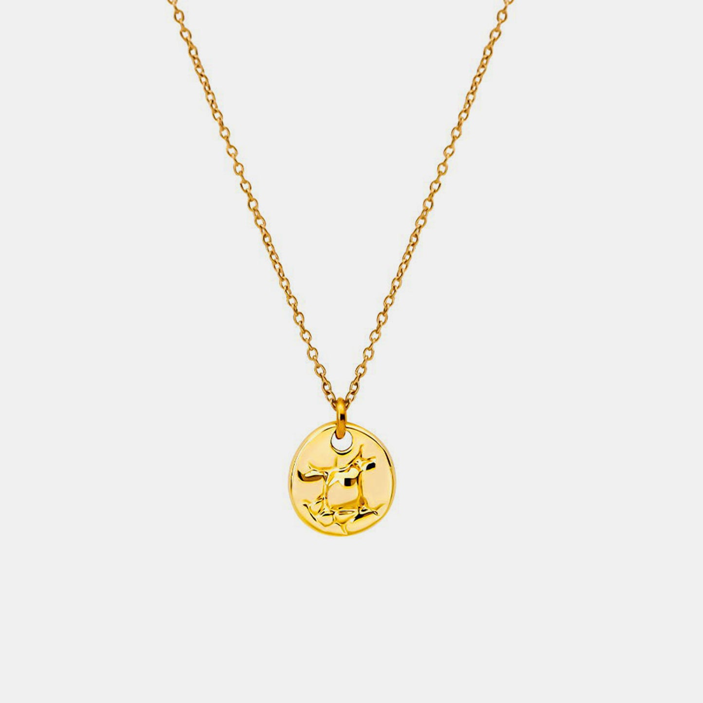 Gold-Plated Copper Coin Shape Pendant Necklace