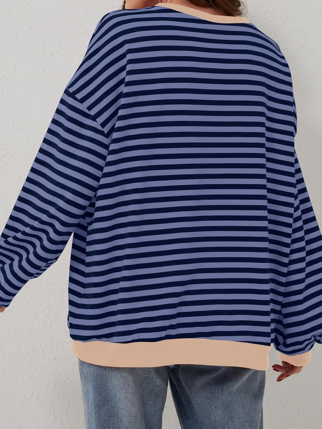 Contrast Striped Long Sleeve Sweatshirt