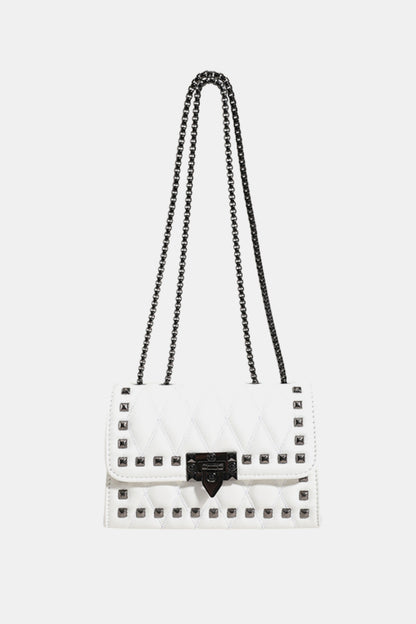 Studded PU Leather Crossbody Bag