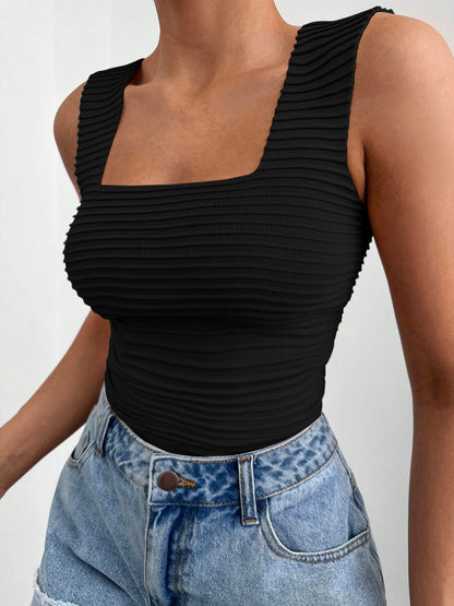 Square Neck Wide Strap Tank