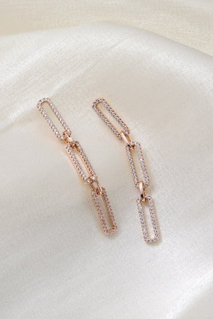 Rhinestone Chunky Chain Drop Earrings