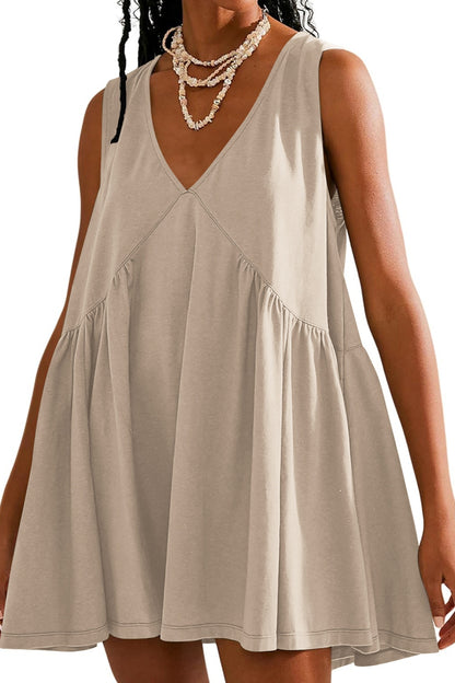 Plunge Wide Strap Mini Tank Dress