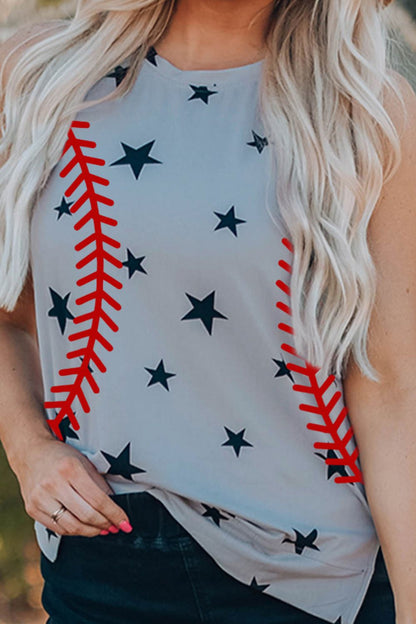 Star Print Slit Tank