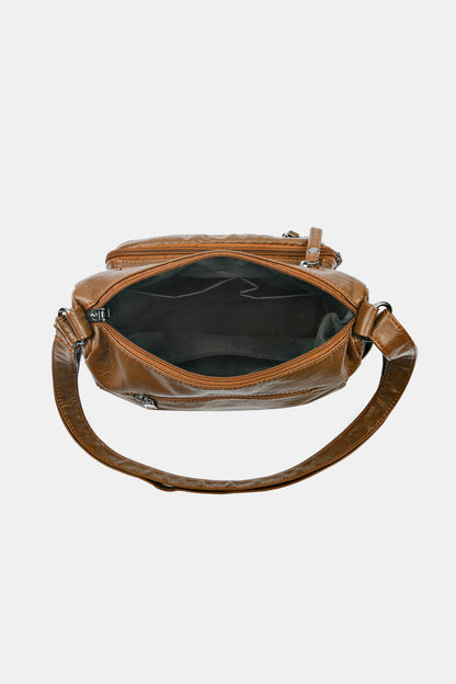 PU Leather Adjustable Strap Crossbody Bag