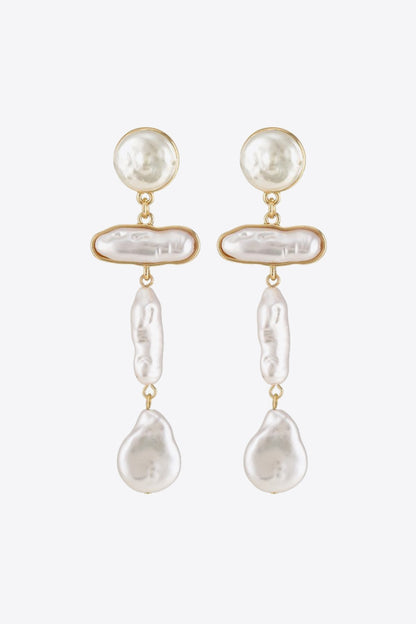 Pearl Zinc Alloy Dangle Earrings