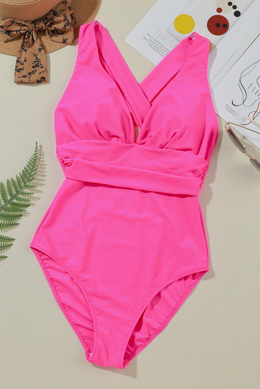 Crisscross Wide Strap One-Piece Swimwear