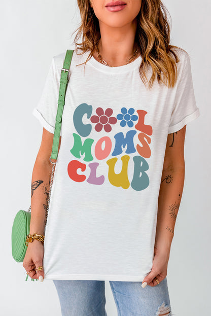 COOL MOMS CLUB Round Neck Short Sleeve T-Shirt