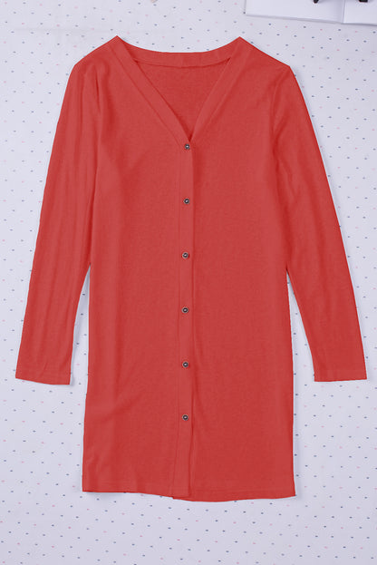 Button Up Long Sleeve Cover Up