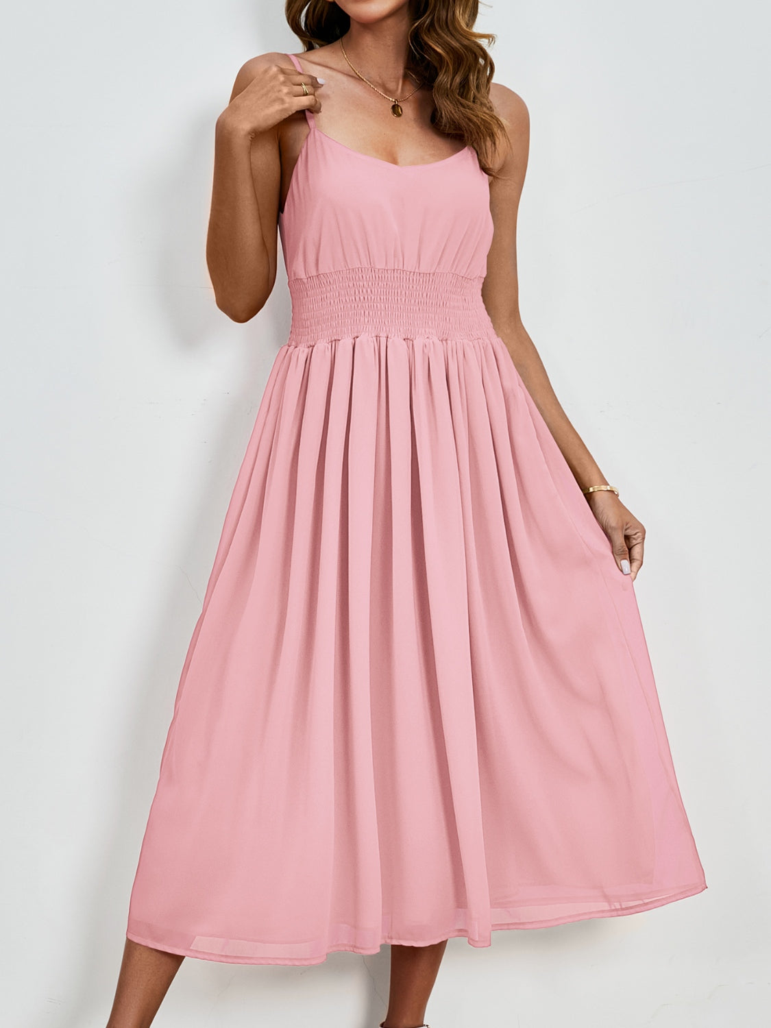 Scoop Neck Midi Cami Dress