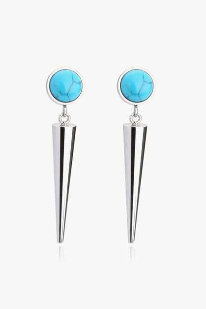 18K Stainless Steel Turquoise Drop Earrings