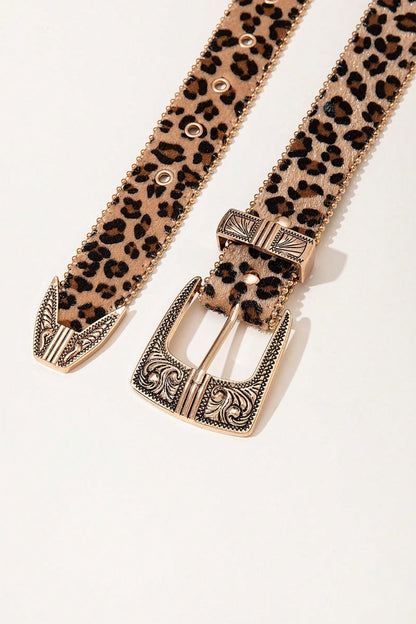 Leopard PU Leather Belt