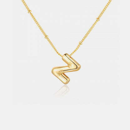 Gold-Plated Bubble Initial Necklace