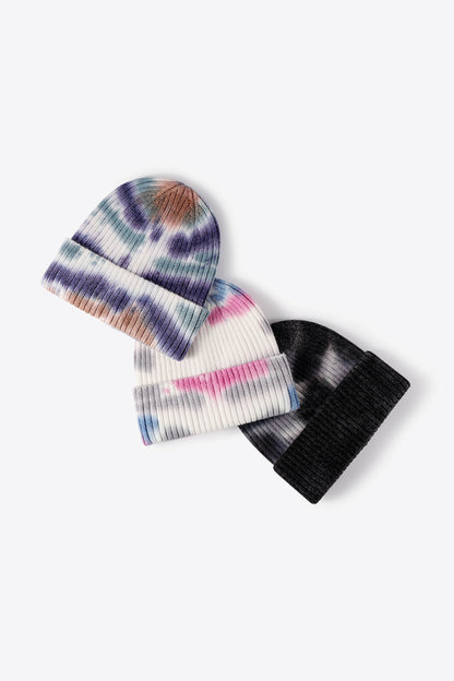 Tie-Dye Ribbed Knit Beanie