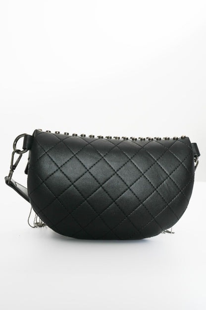 Adored PU Leather Studded Sling Bag with Fringes