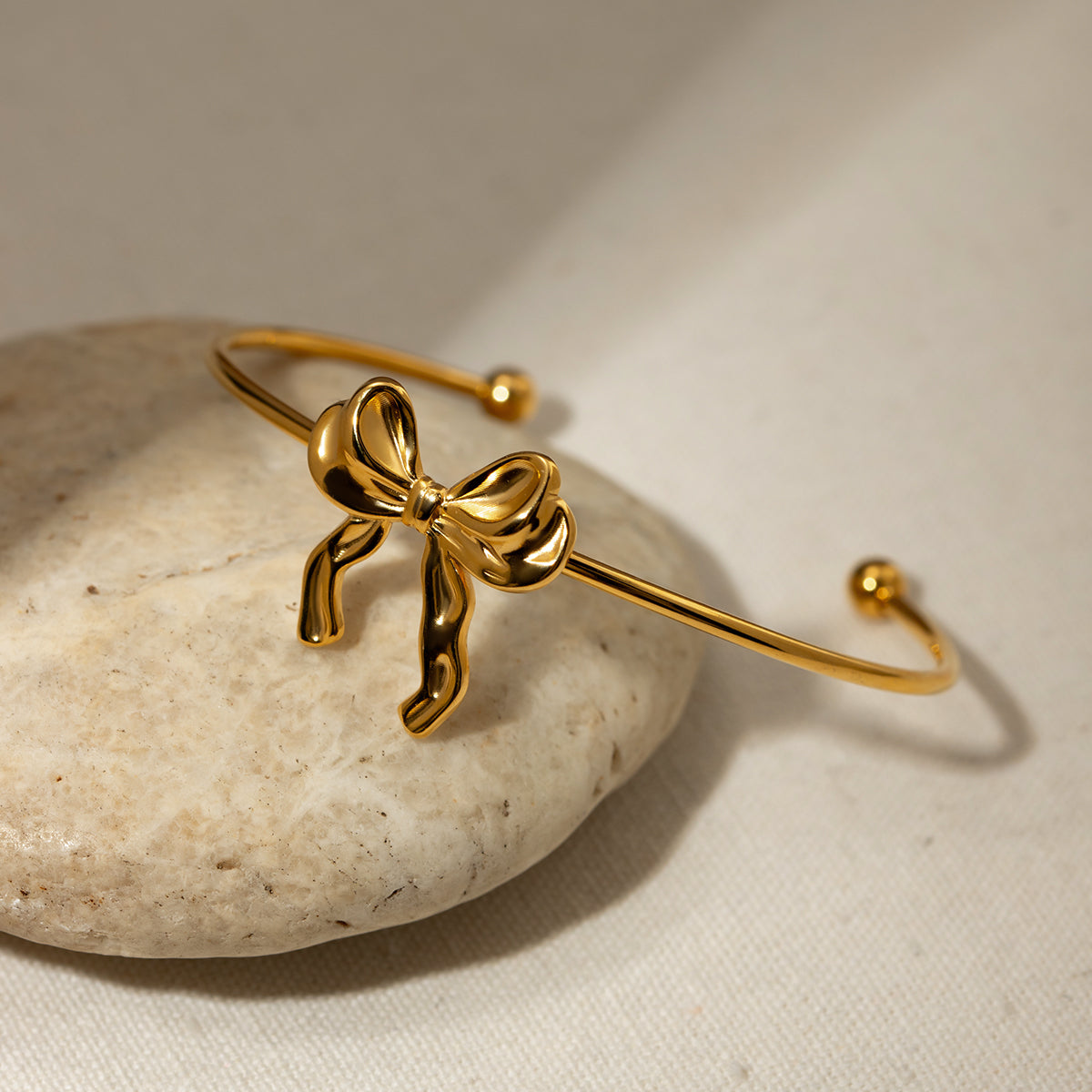 18K Gold-Plated Stainless Steel Bow Bracelet