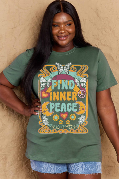 Simply Love Full Size FIND INNER PEACE Graphic Cotton T-Shirt