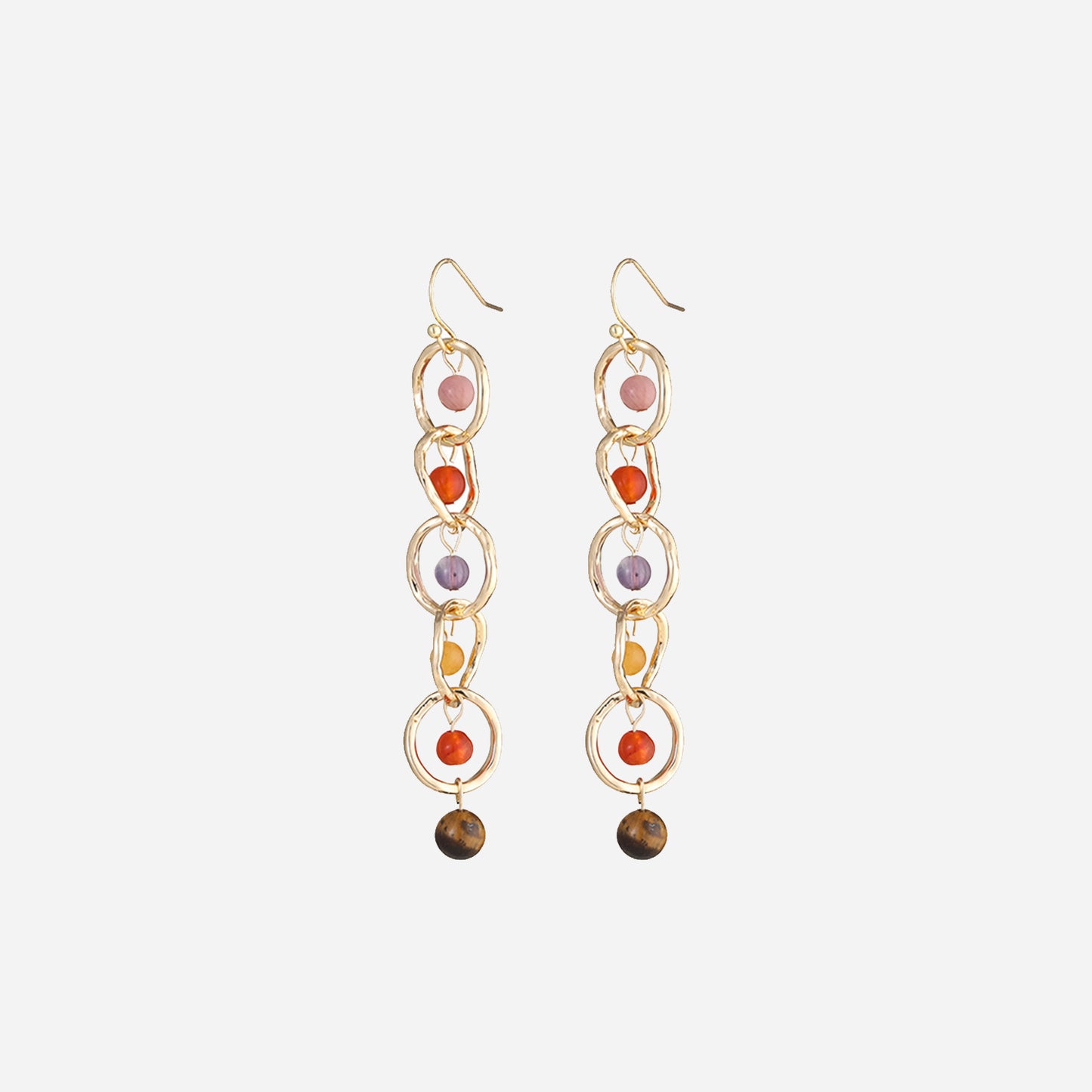 Beaded Alloy Dangle Earrings