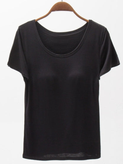 Round Neck Modal T-Shirt with Bra