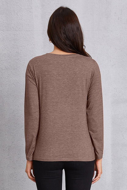 Goose Graphic Round Neck Long Sleeve T-Shirt