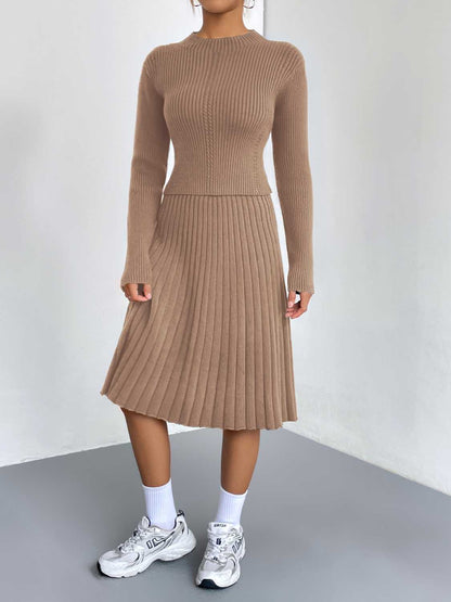 Rib-Knit Sweater and Skirt Set