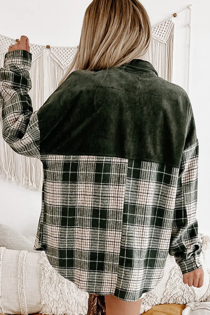 Plaid Button Up Long Sleeve Jacket