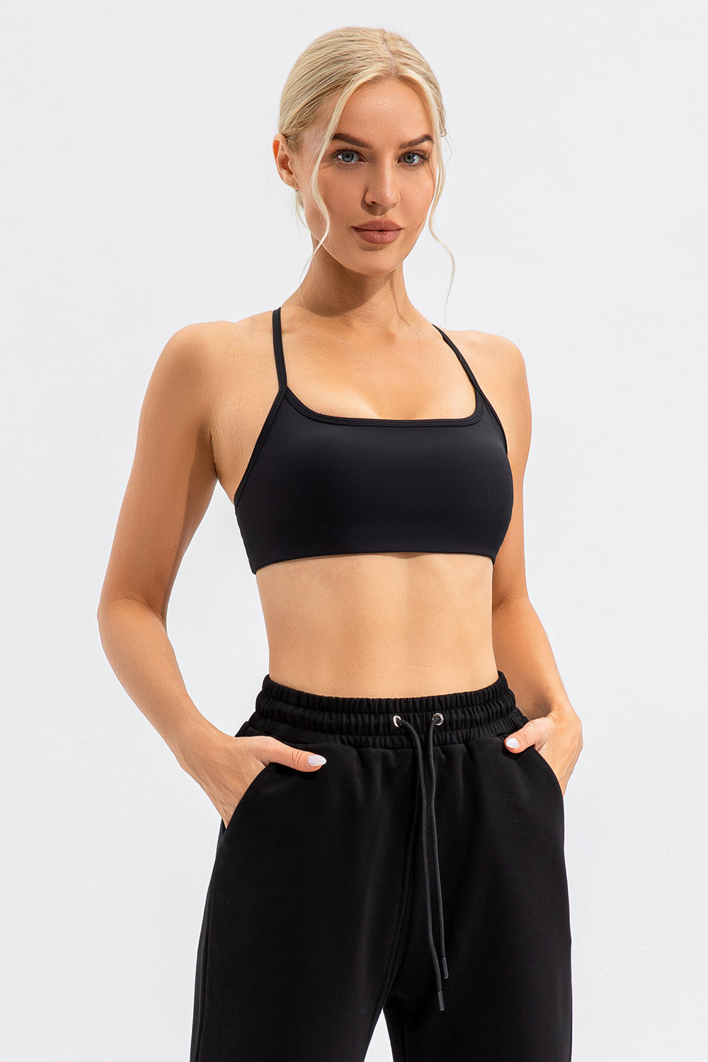 Crisscross Spaghetti Strap Active Cami