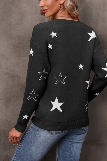 Star Round Neck Sweater