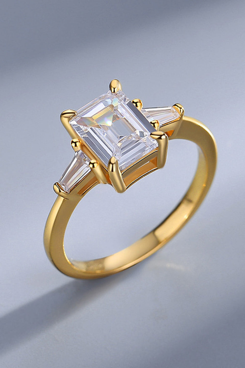 2 Carat Moissanite Rectangle Ring