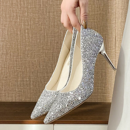 Glittered Stiletto Heel Pumps