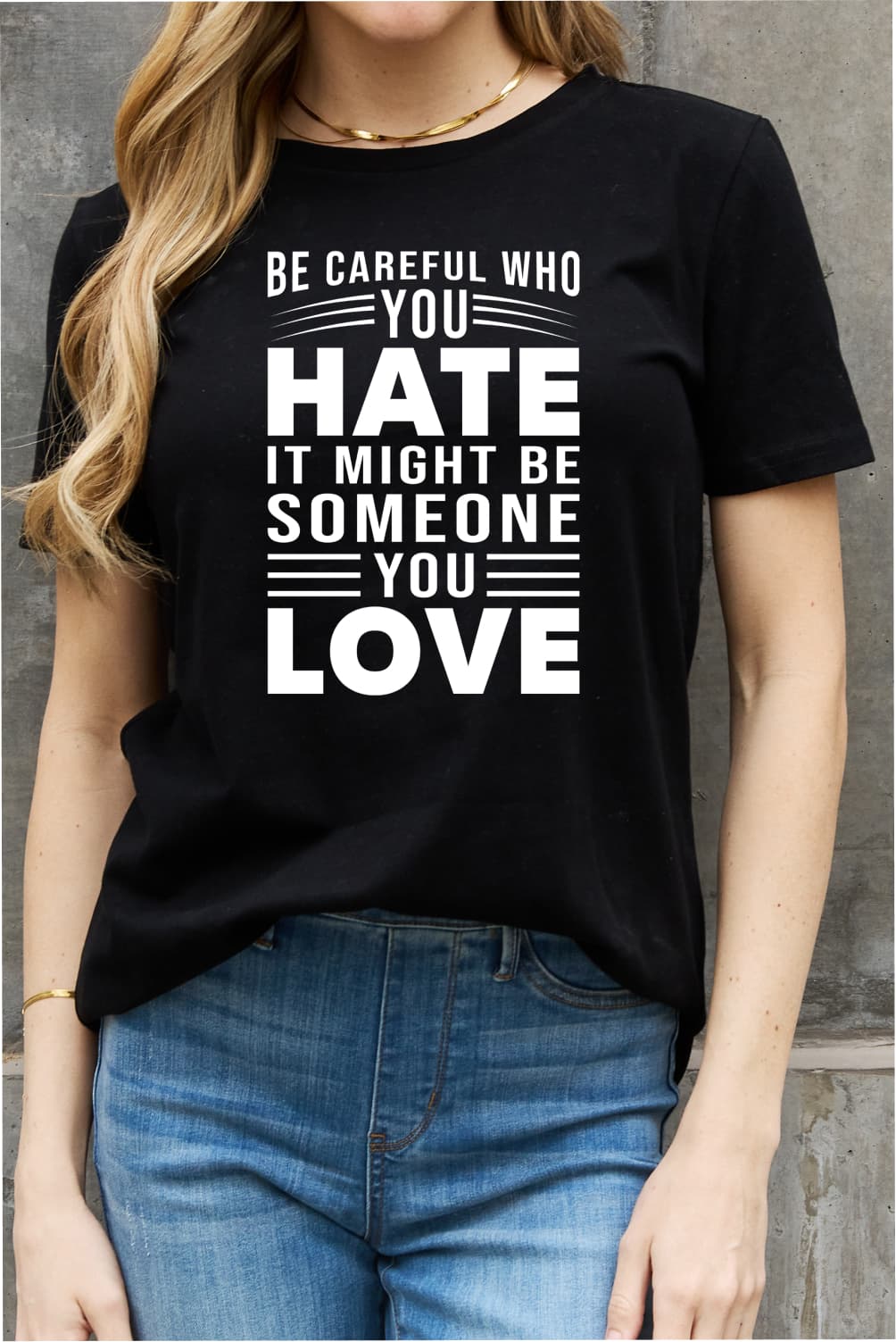 Simply Love Full Size Slogan Graphic Cotton Tee