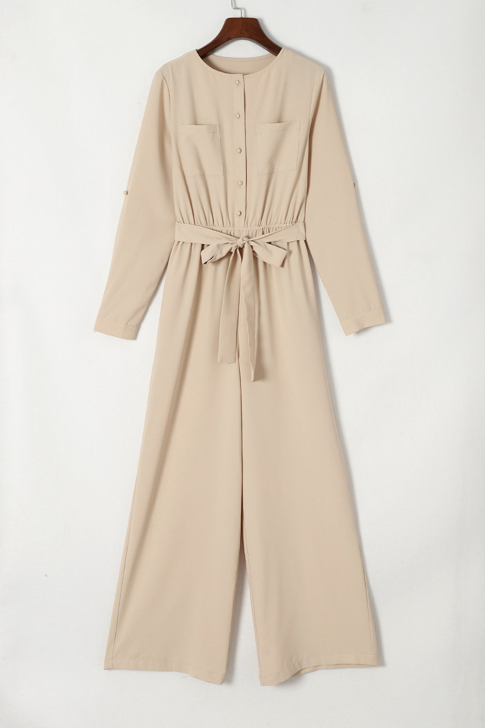 Pocketed Tied Wide Leg Jumpsuit