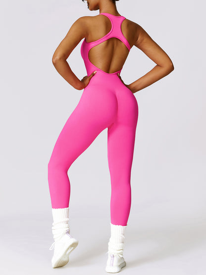 Basic Bae Sleeveless Cutout Racerback Active Jumpsuit