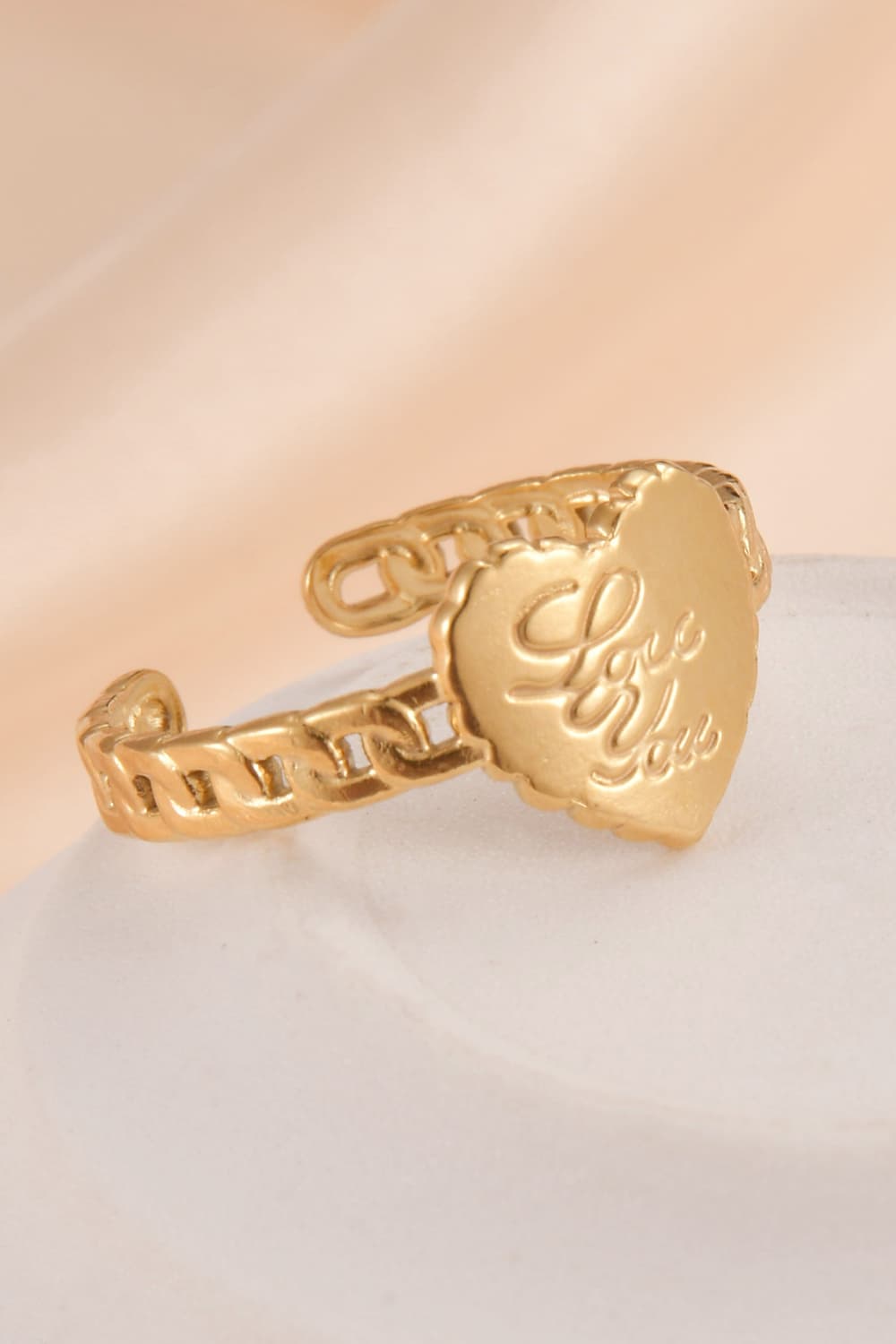 14K Gold Plated LOVE YOU Open Ring