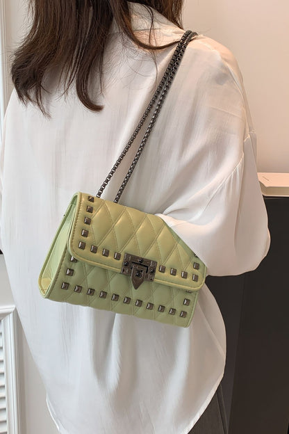 Studded PU Leather Crossbody Bag