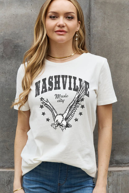 Simply Love Simply Love Full Size NASHVILLE MUSIC CITY Graphic Cotton Tee