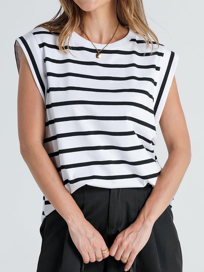 Striped Round Neck Tank