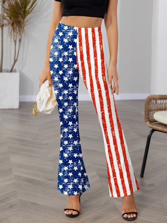 Star & Stripes High Waist Bootcut Pants