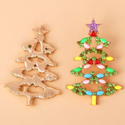 Christmas Tree Rhinestone Alloy Earrings