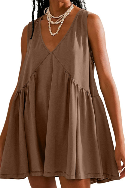 Plunge Wide Strap Mini Tank Dress