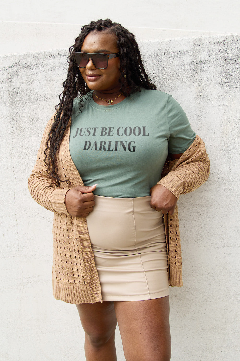 Simply Love Full Size JUST BE COOL DARLING Short Sleeve T-Shirt