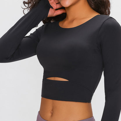 Long Sleeve Cropped Top With Sports Strap