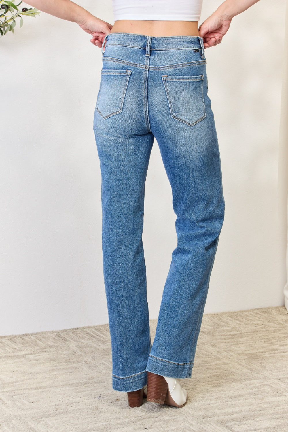 RISEN Full Size High Waist Straight Jeans