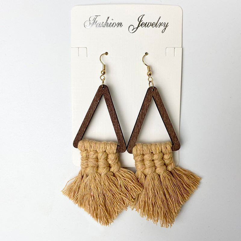 Tassel Detail Geometric Earrings