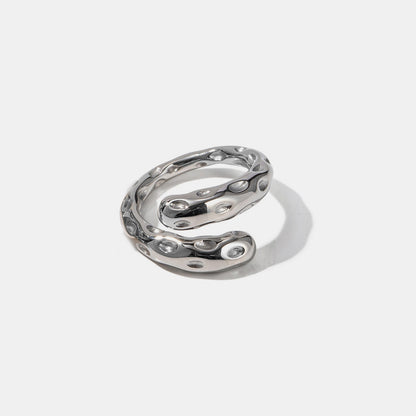 Titanium Steel Gold-Plated Bypass Ring