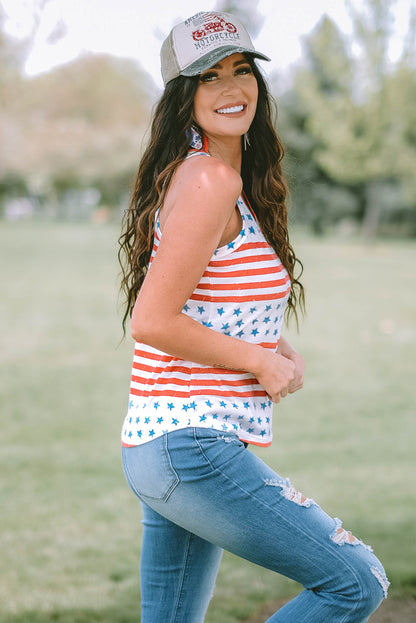 Stars and Stripes Round Neck Tank