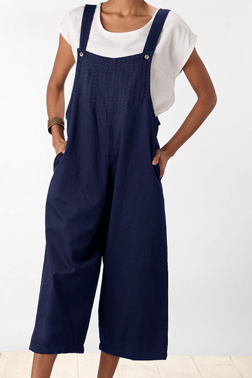 Full Size Square Neck Wide Strap Jumpsuit